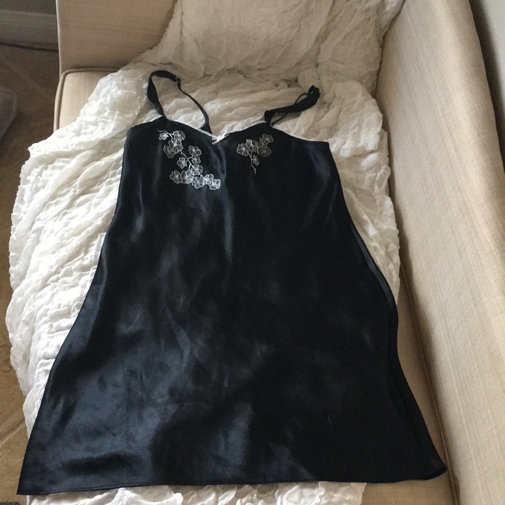 Black nighty with floral detail